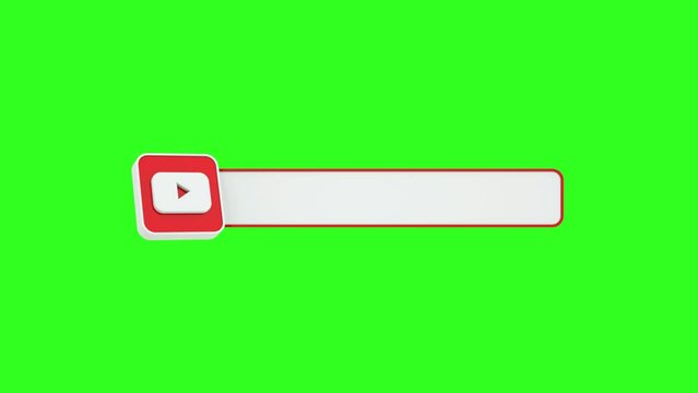 Subscribe channel text space area animation. Green screen