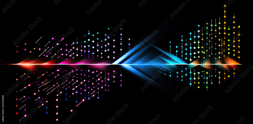 Poster abstract background with colorful lights. futuristic technology style. vector illustration. generati