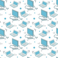 Colored vector pattern consisting of a computer and a laptop