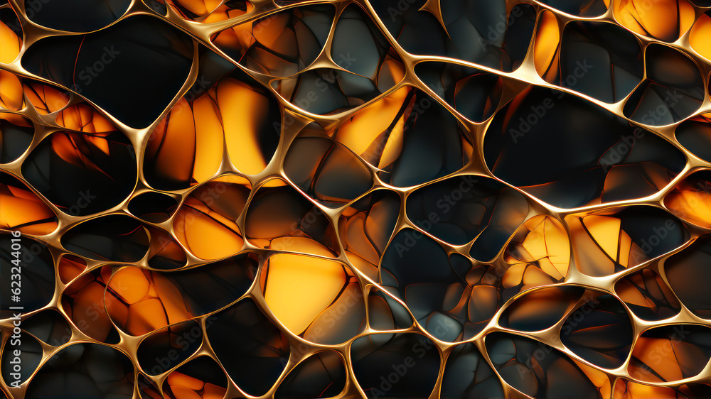 Poster 3d rendering of abstract fractal shape. generative ai