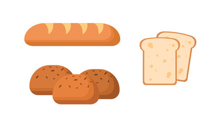 Set of different type of bread