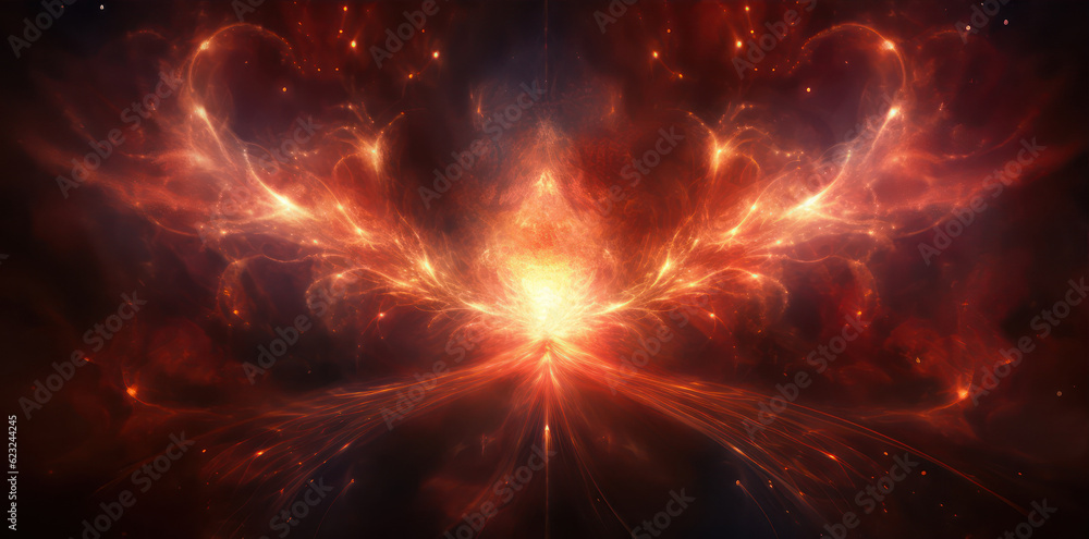 Poster fiery explosion in space generative ai
