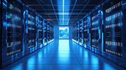 Fototapeta premium room with servers, data center