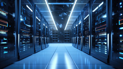 room with servers, data center