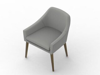 Isolated 3D armchair scene creator rendering for interior design or decoration projects.