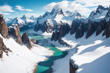 Peak Pursuits: Majestic Mountain Range Unfolding in Epic Landscape Photography, Showcasing Breathtaking Views, Skillfully Captured to Embark on a Journey of Grandeur, Adventure, and Nature's Stunning 
