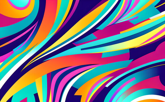 Curve gradient stripe.Clockwork background retro background colorful background.Generative AI