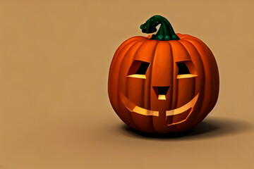 A spooky halloween pumpkin, Generative AI