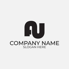 vector design elements for your company logo, letter au logo. modern logo design, business corporate template. au monogram logo.