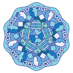 Isolated vibrant colored mandala pattern Vector