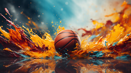 Fototapeta premium bola de basquete em arte abstrata 