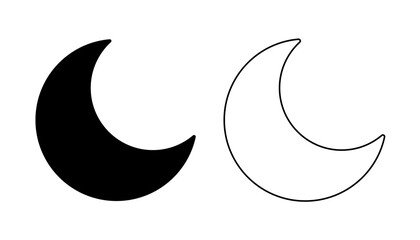 Fototapeta na wymiar Moon cookie shape. Vector cookie cutter design. Moon black illustration, icon. Die cut, laser cutting. Shape for cutting.