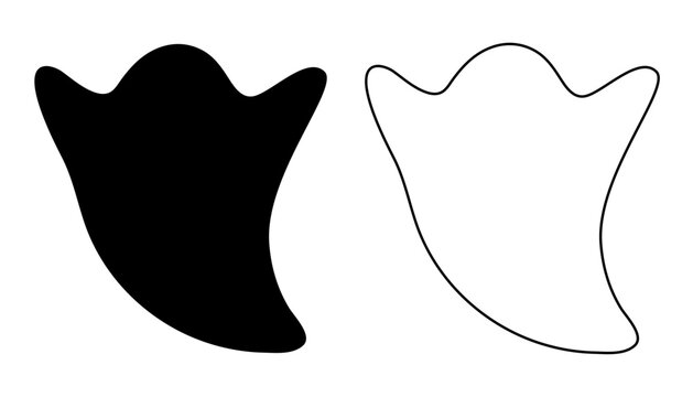 Ghost cookie shape. Vector cookie cutter design. Halloween scary ghost black illustration, icon. Die cut, laser cutting. Shape for cutting.