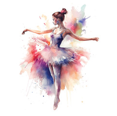 Ballerina watercolor illustration