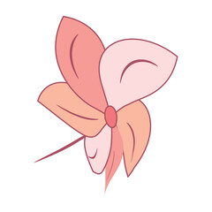 Isolated colored children hand draw flower sketch Vector