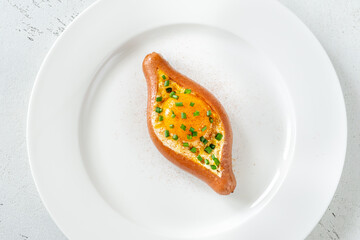 Sausage stuffed with egg