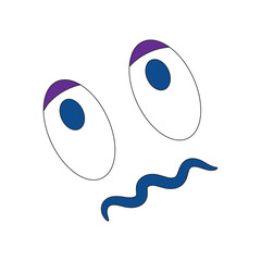 Obraz premium Isolated worried facial expression faceless emoji Vector