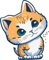 Cute Kitten Vector Illustration
