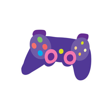 Isolated colored videogame joystick sketch icon Vector