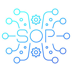 SOP icon, Standard Operating Procedure, linear design