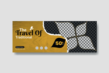 Travel and tours agency social media Facebook cover template