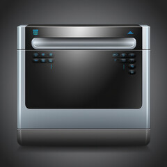 silver dishwasher open door, kitchen appliance