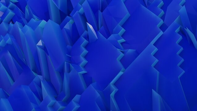 Fondo de escritorio azul zafiro protagonizado por una serie de abstracci&oacute;n geom&eacute;trica en la que se observan una suerte de cristales.