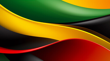 Black History Month colourful ribbon style background racial equality and justice celebration image red yellow green banner
