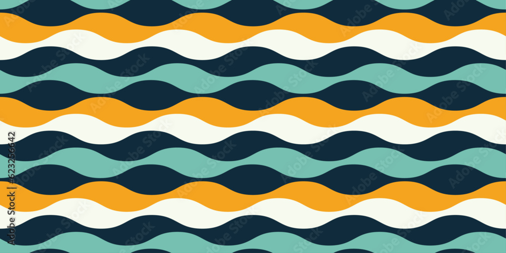 Poster For print and design, stylish seamless design. Simple elementary minimal waves.