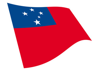 Western Samoa waving flag graphic with clipping path 3d illustration