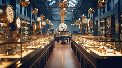 Interior of luxury watch store