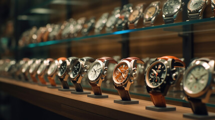 Interior of luxury watch store