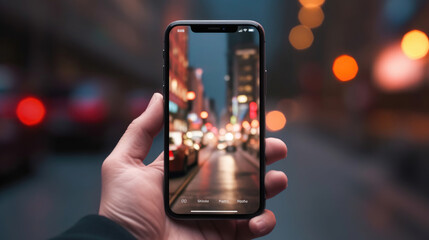 Close-up of a man&#x27;s hand scrolling through a smartphone