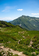 Fototapeta na wymiar Majestic View of the Maurienne Mountains from Petit Arc