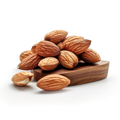 Almonds isolated on white.background