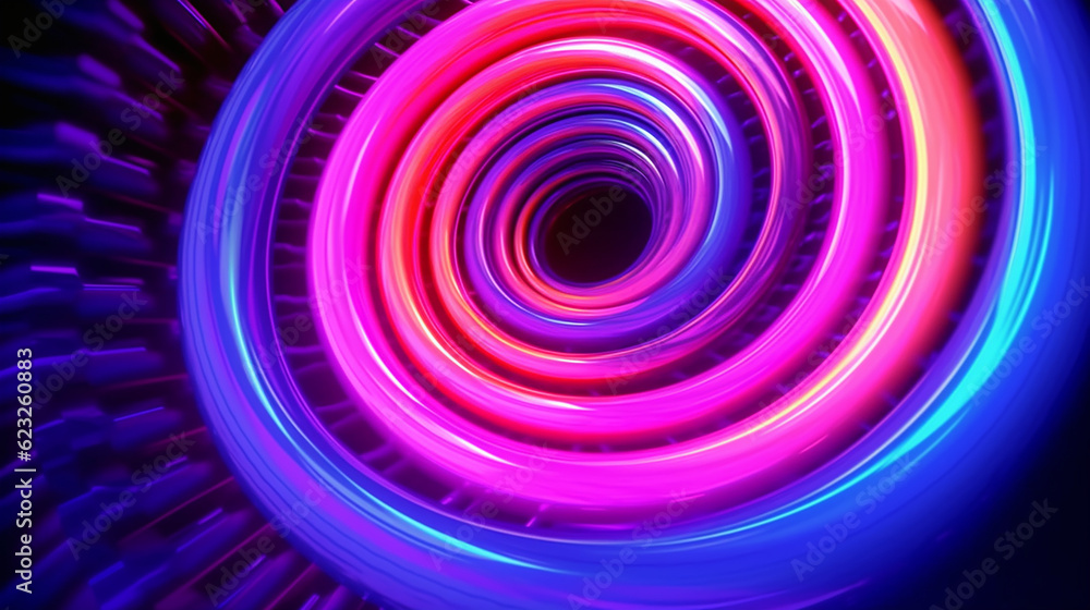 Poster abstract technology circle background, abstract gradient luminous glowing circles background. genera