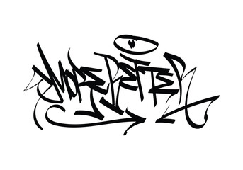 MORE BETTER word graffiti tag