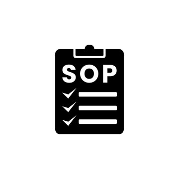 SOP icon vector or Best SOP symbol isolated in flat style. SOP icon vector for standard operating procedure design element. SOP symbol for mobile apps or websites design element.