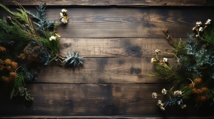 Photorealistic rustic border, space in middle for text