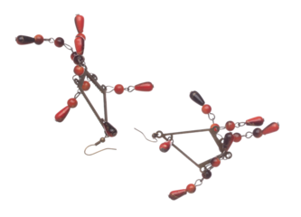 Fashion stud Earrings with beautiful work detail is value. Luxury stud diamond flower earring is fashion trend and fly in air. White background isolated