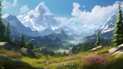 Fototapeta premium Open World Game Art