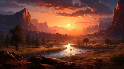 Fototapeta premium Open World Game Art