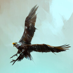painted bright colored bird eagle in flight - 623265232