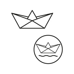 Paper boat icon. Vector illustration. EPS 10.