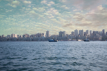 Obraz premium Panorama view of Alexandria, Egypt 2-Jul-2023
