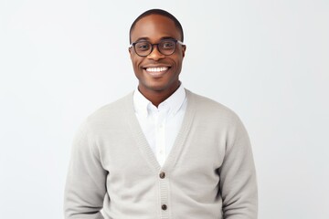 Portrait of happy african american man in eyeglasses