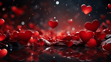 valentines red heart pattern background
