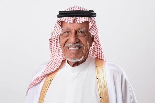 Portrait of a senior arabian man wearing traditional clothing.