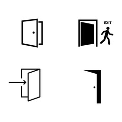 Door icon vector icon set,Door icon vector vector illustration on white background.eps