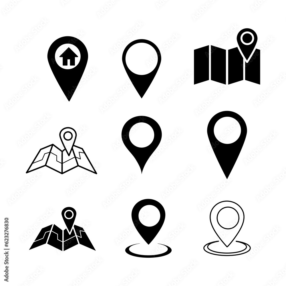 Poster location pin icon set,map pin vector icon. map marker icon symbol ..eps